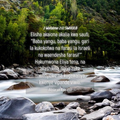 Picture 04 - 2 Wafalme 2:12 SWHULB - Elisha akaiona akalia kwa sauti, “Baba yangu, - Bible Verse Picture