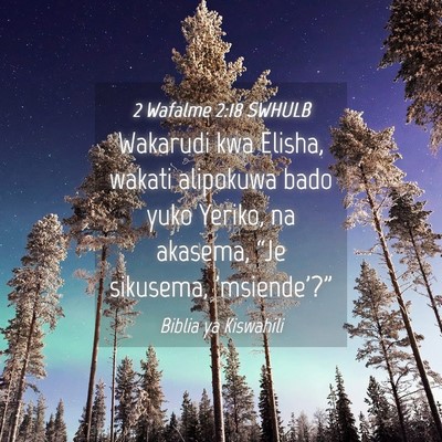 Picture 04 - 2 Wafalme 2:18 SWHULB - Wakarudi kwa Elisha, wakati alipokuwa bado yuko - Bible Verse Picture
