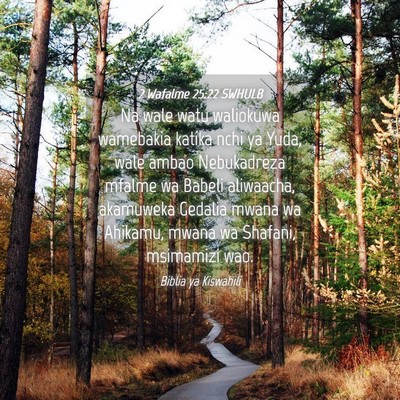 Picture 04 - 2 Wafalme 25:22 SWHULB - Na wale watu waliokuwa wamebakia katika nchi ya - Bible Verse Picture