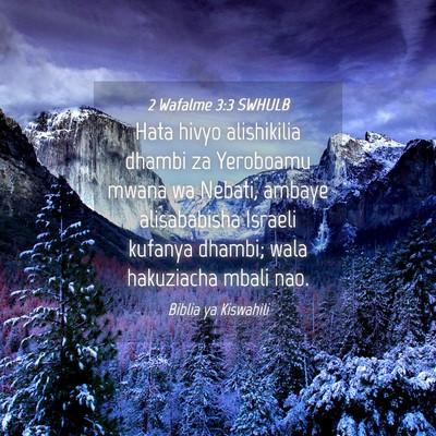 Picture 04 - 2 Wafalme 3:3 SWHULB - Hata hivyo alishikilia dhambi za Yeroboamu mwana - Bible Verse Picture