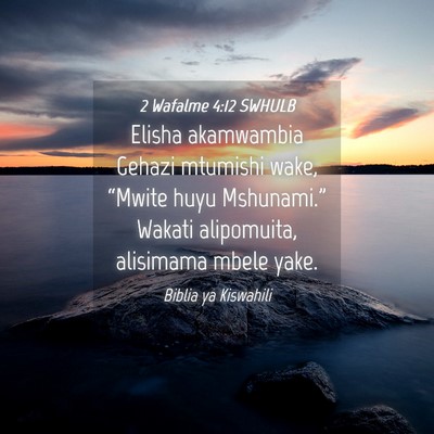 Picture 04 - 2 Wafalme 4:12 SWHULB - Elisha akamwambia Gehazi mtumishi wake, “Mwite - Bible Verse Picture