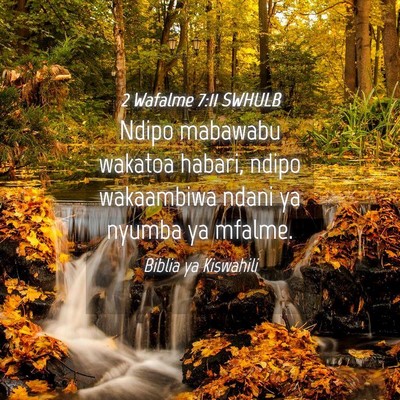 Picture 04 - 2 Wafalme 7:11 SWHULB - Ndipo mabawabu wakatoa habari, ndipo wakaambiwa - Bible Verse Picture