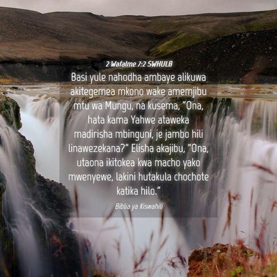 Picture 04 - 2 Wafalme 7:2 SWHULB - Basi yule nahodha ambaye alikuwa akitegemea mkono - Bible Verse Picture