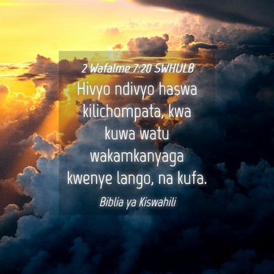 Picture 04 - 2 Wafalme 7:20 SWHULB - Hivyo ndivyo haswa kilichompata, kwa kuwa watu - Bible Verse Picture