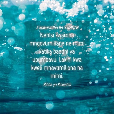 Picture 04 - 2 Wakorintho 11:1 SWHULB - Nahisi kwamba mngevumiliana na mimi katika baadhi - Bible Verse Picture