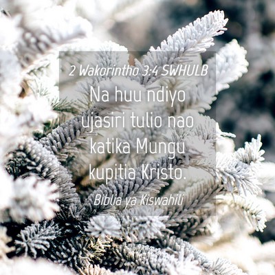 Picture 04 - 2 Wakorintho 3:4 SWHULB - Na huu ndiyo ujasiri tulio nao katika Mungu - Bible Verse Picture