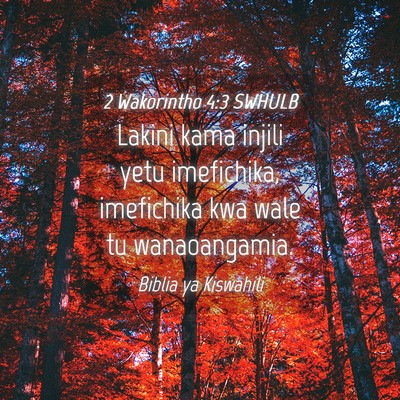 Picture 04 - 2 Wakorintho 4:3 SWHULB - Lakini kama injili yetu imefichika, imefichika - Bible Verse Picture