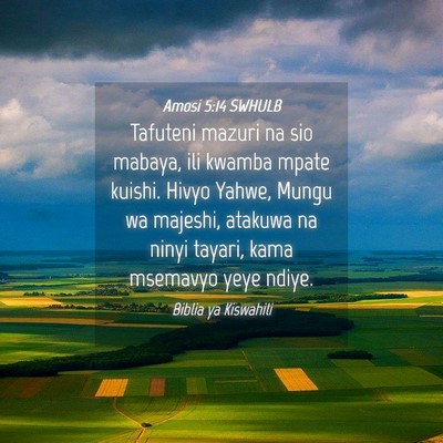 Picture 04 - Amosi 5:14 SWHULB - Tafuteni mazuri na sio mabaya, ili kwamba mpate - Bible Verse Picture