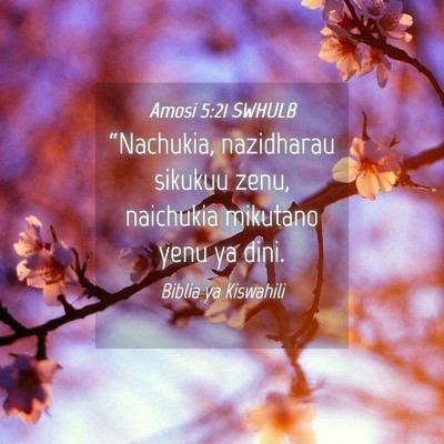 Picture 04 - Amosi 5:21 SWHULB - “Nachukia, nazidharau sikukuu zenu, naichukia - Bible Verse Picture
