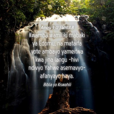 Picture 04 - Amosi 9:12 SWHULB - Kwamba wamiliki mabaki ya Edomu, na mataifa yote - Bible Verse Picture