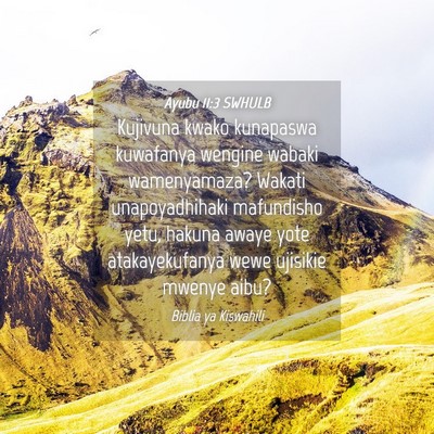 Picture 04 - Ayubu 11:3 SWHULB - Kujivuna kwako kunapaswa kuwafanya wengine wabaki - Bible Verse Picture