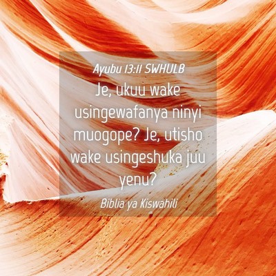 Picture 04 - Ayubu 13:11 SWHULB - Je, ukuu wake usingewafanya ninyi muogope? Je, - Bible Verse Picture