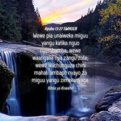 Picture 04 - Ayubu 13:27 SWHULB - Wewe pia unaiweka miguu yangu katika nguo - Bible Verse Picture