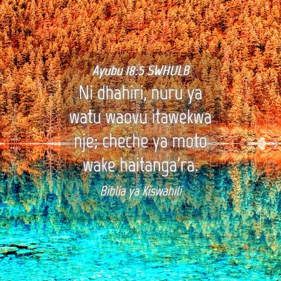 Picture 04 - Ayubu 18:5 SWHULB - Ni dhahiri, nuru ya watu waovu itawekwa nje; - Bible Verse Picture