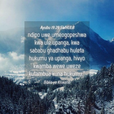 Picture 04 - Ayubu 19:29 SWHULB - ndipo uwe umeogopeshwa kwa ule upanga, kwa sababu - Bible Verse Picture