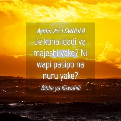 Picture 04 - Ayubu 25:3 SWHULB - Je kuna idadi ya majeshi yake? Ni wapi pasipo na - Bible Verse Picture