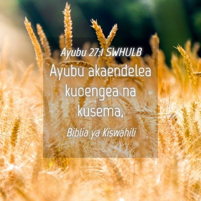 Picture 04 - Ayubu 27:1 SWHULB - Ayubu akaendelea kuoengea na - Bible Verse Picture