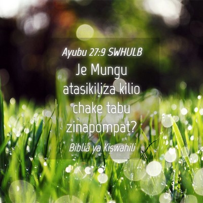 Picture 04 - Ayubu 27:9 SWHULB - Je Mungu atasikiliza kilio chake tabu - Bible Verse Picture