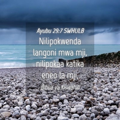 Picture 04 - Ayubu 29:7 SWHULB - Nilipokwenda langoni mwa mji, nilipokaa katika - Bible Verse Picture