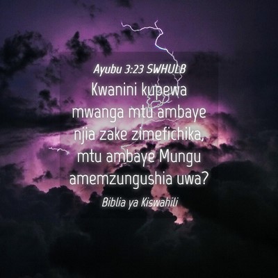 Picture 04 - Ayubu 3:23 SWHULB - Kwanini kupewa mwanga mtu ambaye njia zake - Bible Verse Picture