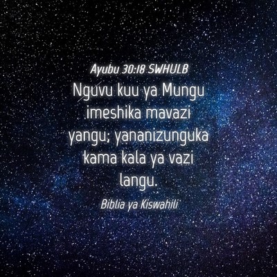 Picture 04 - Ayubu 30:18 SWHULB - Nguvu kuu ya Mungu imeshika mavazi yangu; - Bible Verse Picture