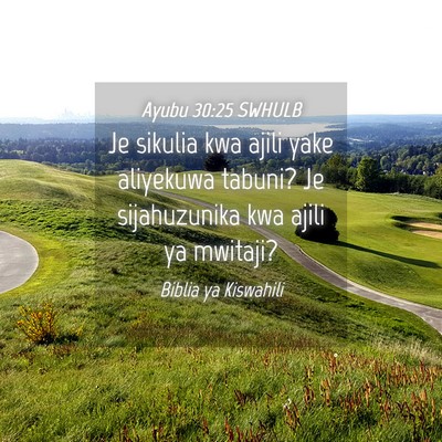 Picture 04 - Ayubu 30:25 SWHULB - Je sikulia kwa ajili yake aliyekuwa tabuni? Je - Bible Verse Picture