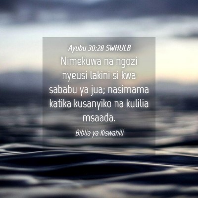 Picture 04 - Ayubu 30:28 SWHULB - Nimekuwa na ngozi nyeusi lakini si kwa sababu ya - Bible Verse Picture