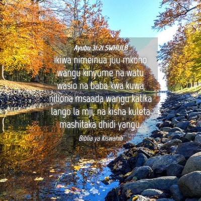 Picture 04 - Ayubu 31:21 SWHULB - ikiwa nimeinua juu mkono wangu kinyume na watu - Bible Verse Picture