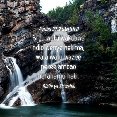 Picture 04 - Ayubu 32:9 SWHULB - Si tu watu wakubwa ndio wenye hekima, wala watu - Bible Verse Picture