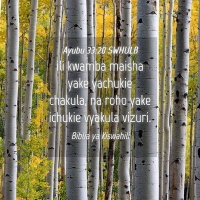 Picture 04 - Ayubu 33:20 SWHULB - ili kwamba maisha yake yachukie chakula, na roho - Bible Verse Picture