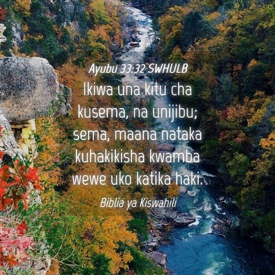 Picture 04 - Ayubu 33:32 SWHULB - Ikiwa una kitu cha kusema, na unijibu; sema, - Bible Verse Picture
