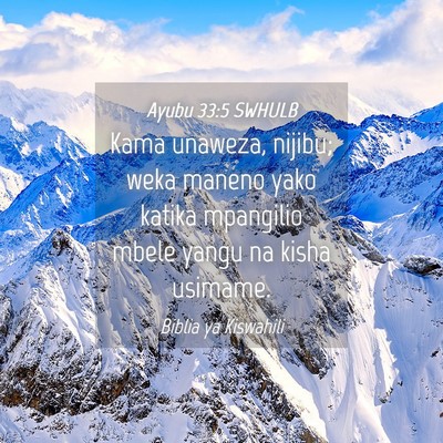 Picture 04 - Ayubu 33:5 SWHULB - Kama unaweza, nijibu; weka maneno yako katika - Bible Verse Picture