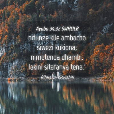Picture 04 - Ayubu 34:32 SWHULB - nifunze kile ambacho siwezi kukiona; nimetenda - Bible Verse Picture
