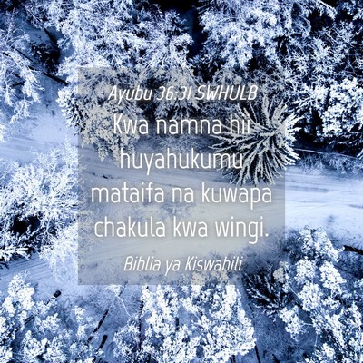 Picture 04 - Ayubu 36:31 SWHULB - Kwa namna hii huyahukumu mataifa na kuwapa - Bible Verse Picture