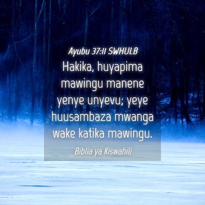 Picture 04 - Ayubu 37:11 SWHULB - Hakika, huyapima mawingu manene yenye unyevu; - Bible Verse Picture