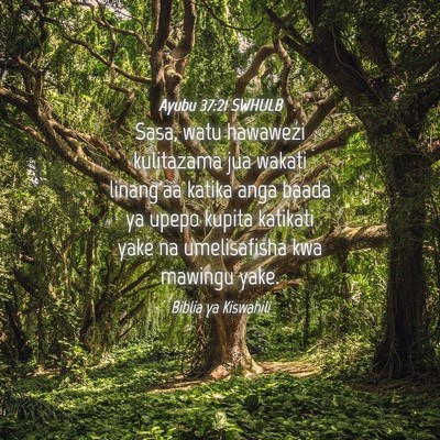 Picture 04 - Ayubu 37:21 SWHULB - Sasa, watu hawawezi kulitazama jua wakati - Bible Verse Picture