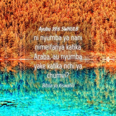 Picture 04 - Ayubu 39:6 SWHULB - ni nyumba ya nani nimeifanya katika Araba, au - Bible Verse Picture