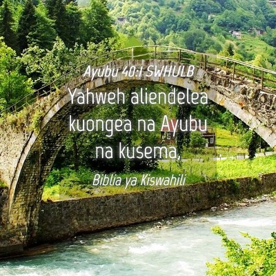 Picture 04 - Ayubu 40:1 SWHULB - Yahweh aliendelea kuongea na Ayubu na - Bible Verse Picture