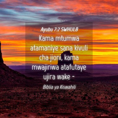 Picture 04 - Ayubu 7:2 SWHULB - Kama mtumwa atamaniye sana kivuli cha jioni, kama - Bible Verse Picture
