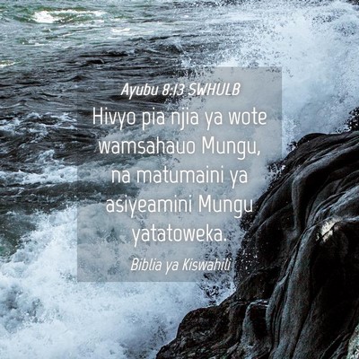 Picture 04 - Ayubu 8:13 SWHULB - Hivyo pia njia ya wote wamsahauo Mungu, na - Bible Verse Picture
