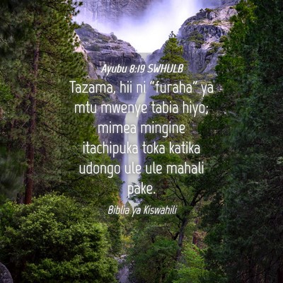 Picture 04 - Ayubu 8:19 SWHULB - Tazama, hii ni “furaha” ya mtu mwenye tabia - Bible Verse Picture
