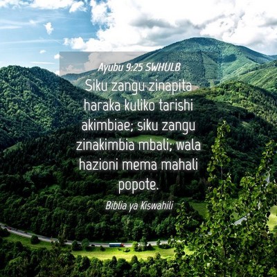 Picture 04 - Ayubu 9:25 SWHULB - Siku zangu zinapita haraka kuliko tarishi - Bible Verse Picture