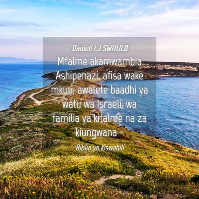Picture 04 - Danieli 1:3 SWHULB - Mfalme akamwambia Ashipenazi, afisa wake mkuu, - Bible Verse Picture