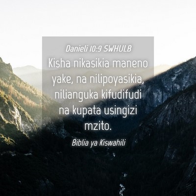 Picture 04 - Danieli 10:9 SWHULB - Kisha nikasikia maneno yake, na nilipoyasikia, - Bible Verse Picture