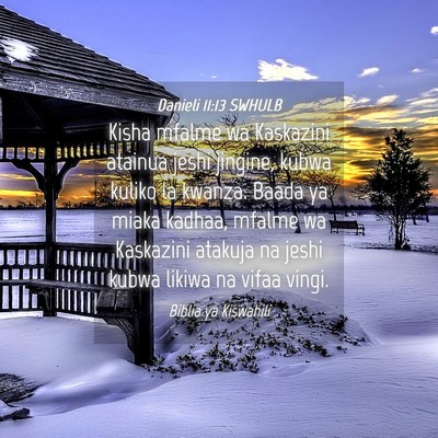 Picture 04 - Danieli 11:13 SWHULB - Kisha mfalme wa Kaskazini atainua jeshi jingine, - Bible Verse Picture