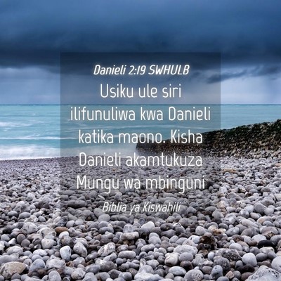 Picture 04 - Danieli 2:19 SWHULB - Usiku ule siri ilifunuliwa kwa Danieli katika - Bible Verse Picture