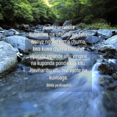 Picture 04 - Danieli 2:40 SWHULB - Kutakuwa na ufalme wa tatu, wenye nguvu kama - Bible Verse Picture