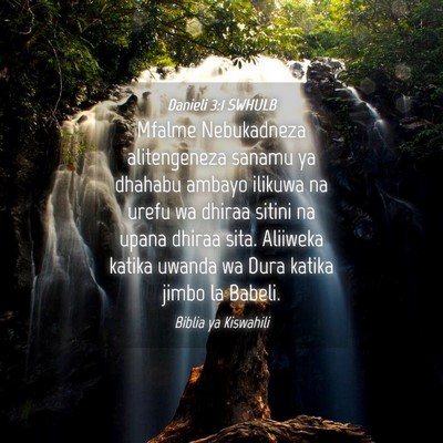 Picture 04 - Danieli 3:1 SWHULB - Mfalme Nebukadneza alitengeneza sanamu ya dhahabu - Bible Verse Picture