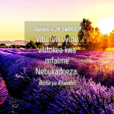 Picture 04 - Danieli 4:28 SWHULB - Vitu hivi vyote vilitokea kwa mfalme - Bible Verse Picture