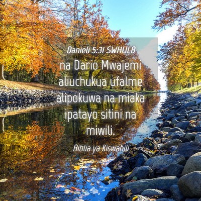 Picture 04 - Danieli 5:31 SWHULB - na Dario Mwajemi aliuchukua ufalme alipokuwa na - Bible Verse Picture